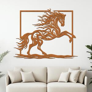 Dřevěný obraz HORSE | Rozměry (cm): 40x31 | Zvolte barvu dekoru: Třešeň