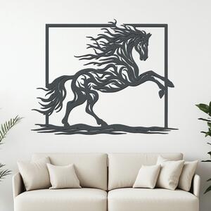 Dřevěný obraz HORSE | Rozměry (cm): 40x31 | Zvolte barvu dekoru: Antracitová