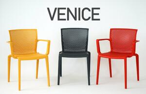 Plastová zahradní židle Venice s područkami 98 modrá