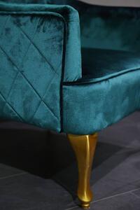 Smaragdově modré elegantní křeslo ušák 114cm