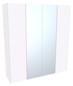 Skříň GRANDE 200 - š. 200 x v. 220 Varianta: Skříň GRANDE - 2x zrcadlo, Varianta barvy: Bílá
