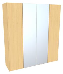 Skříň GRANDE 200 - š. 200 x v. 220 Varianta: Skříň GRANDE - 2x zrcadlo, Varianta barvy: Javor