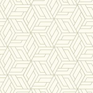 Bílo-zlatá geometrická vliesová tapeta na zeď, A67301, Vavex 2026