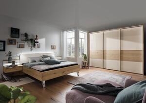 Moderní ložnice BARI 1 bílý dub/sklo champagne