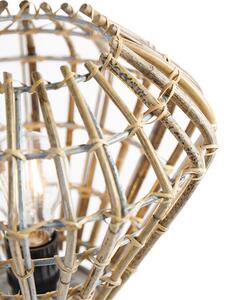 Venkovská stolní lampa stativ bambus s bílou - Canna Diamond