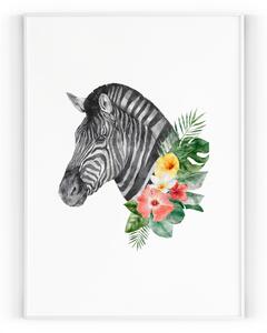 Plakát / Obraz Zebra 61 x 91,5 cm Napnuté plátno na dřevěném rámu