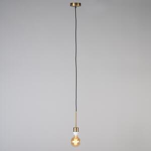 Moderní závěsná lampa bronzová s černým kabelem - Combi 1