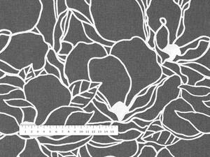Biante Bavlněný běhoun na stůl Sandra SA-269 Bílé designové květiny na šedém 20x120 cm