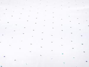 Bílá dekorační látka se třpytkami PM-025 - šířka 150 cm