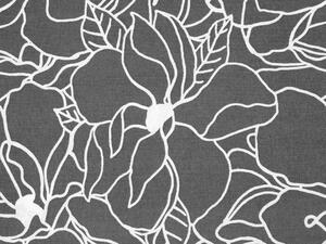 Bavlněná látka/plátno Sandra SA-269 Bílé designové květiny na šedém - šířka 145 cm
