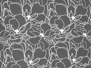 Bavlněná látka/plátno Sandra SA-269 Bílé designové květiny na šedém - šířka 145 cm