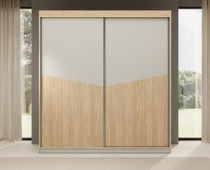 Šatní skříň s posuvnými dveřmi Atson 200 cm - dub/šedá