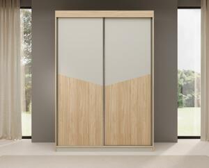 Šatní skříň s posuvnými dveřmi Atson 150 cm - dub/šedá