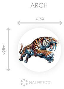 Smilodon textilní přelepitelná samolepka na zeď arch 75 x 75 cm