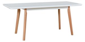 Stoly/jidelni-stul-oslo-7 deska stolu bílá, podnož ořech, nohy grafit