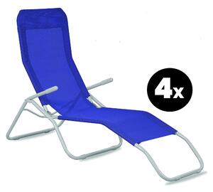 Aga 4x Zahradní lehátko SIESTA Tmavě modré