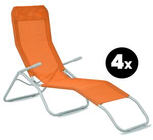 Aga 4x Zahradní lehátko SIESTA Oranžové