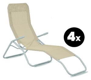 Aga 4x Zahradní lehátko SIESTA Béžové