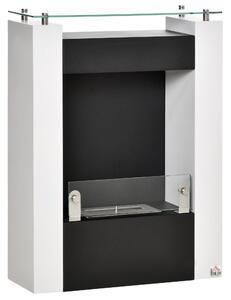 HOMCOM Bioetanolový Krb s Hořákem 1,5 l a Tepelně Odolnou Skleněnou Policí, 3hodinový Čas Hoření, Rozměry 60x20x79cm, Ovládání Plamene a Klíč v Ceně -