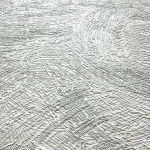 Vliesové tapety na zeď IMPOL 3780-03, rozměr 10,05 m x 0,53 m, stěrka bílo-stříbrná na světle šedém podkladu, IMPOL TRADE