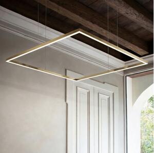 Ideal Lux - LED Lustr na lanku ORACLE SLIM LED/33W/230V CRI 90 50x50 cm zlatá