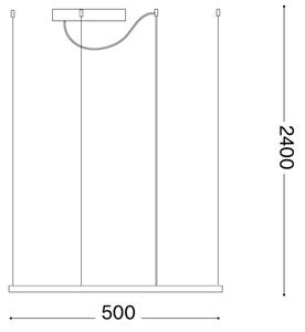 Ideal Lux - LED Lustr na lanku ORACLE SLIM LED/33W/230V CRI 90 50x50 cm zlatá
