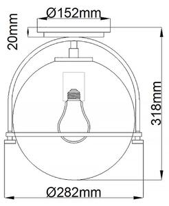 Quintiesse QN-SOMERSET-F-C-HB - Stropní svítidlo SOMERSET 1xE27/60W/230V zlatá