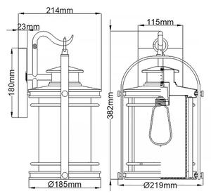 Quintiesse QN-BOOKER-M-IA -Ven. nás. lampa BOOKER M 1xE27/60W/230V IP44 m. chrom