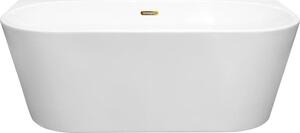 Olsen Spa Volně stojící vana VICA NEW bílá, sifon s přepadem - Barva - Bílá, Barva sifonu - Chrom, Rozměr vany - 150 × 80 cm VANVIC150N