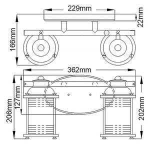 Quintiesse QN-ASHLANDBAY2-NBR-BATH-Ko. ná. lampa ASHLAND BAY 2xE27/60W/230V IP44