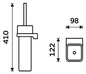 NIMCO MAC 29094K-90 - Nástěnná WC štětka MAYA bílá/matná černá