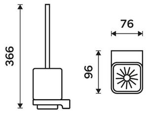 NIMCO MAC 29094KN-90 - Nástěnná WC štětka MAYA bílá/matná černá