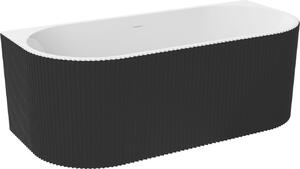 Olsen Spa Volně stojící vana LEYA černá/bílá, sifon se štěrbinovým přepadem - Barva - Černá / bílá, Barva sifonu - Chrom, Rozměr vany - 150 × 75 cm VANLEY150BWN