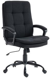 HOMCOM ergonomická kancelářská židle s dvojitým polstrováním – otočná, nastavitelná, s funkcí houpání, nosnost 120 kg, černá | Aosom