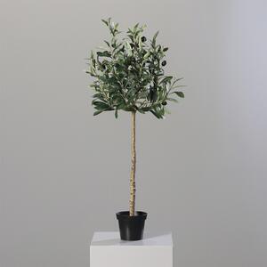 Umělý olivovník 80 cm v černém květináči – středomořská dekorace