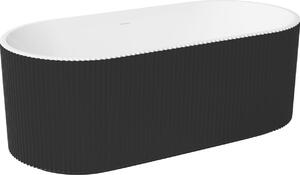 Olsen Spa Volně stojící vana GIULIANA černá/bílá, sifon se štěrbinovým přepadem - Barva - Černá / bílá, Barva sifonu - Chrom, Rozměr vany - 150 × 75 cm VANGIU150BWN