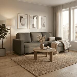 Rohová sedací souprava s funkcí spaní Keno Světle hnědá