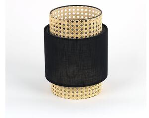 Náhradní stínidlo ke stolní lampě a lustru BOHO E27 pr. 20 cm ratan/černá