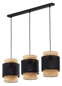 Náhradní stínidlo ke stolní lampě a lustru BOHO E27 pr. 20 cm ratan/černá