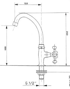 SAPHO ANTEA stojánkový umyvadlový ventil, výška 260 mm, chrom 315