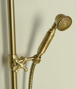 SAPHO ANTEA retro sprchový sloup k napojení na baterii, hlavová, retro ruční sprcha, bronz SET036