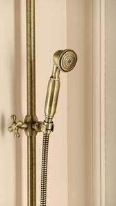 VANITY BRONZ VANITY retro sprchový sloup k napojení na baterii, hlavová, retro ruční sprcha, bronz SET066