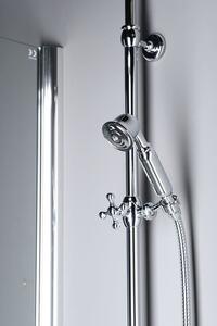 VANITY CHROM VANITY retro sprchový sloup k napojení na baterii, hlavová, retro ruční sprcha, chrom SET061