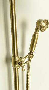 VANITY BRONZ VANITY retro sprchový sloup k napojení na baterii, hlavová, retro ruční sprcha, bronz SET066