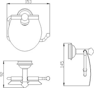 SAPHO ASTOR retro držák toaletního papíru s krytem, chrom 1325-17