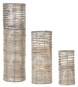 Sada 3 svícnů ROVARE 60/39/25 cm Topolové dřevo Šedá