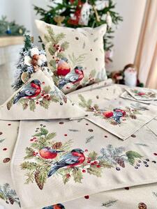 Dům Vánoc Gobelínový vánoční ubrus s motivem Zimní ptáčci Velikost: 37x49 cm