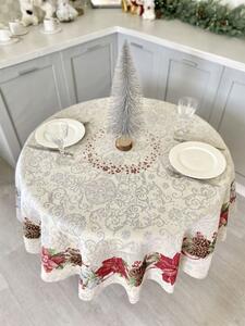 Dům Vánoc Gobelínový vánoční ubrus s motivem Vánoční hvězda Velikost: kulatý 160 cm