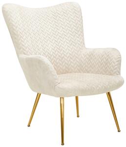 KŘESLO UŠÁK, kov, textil, béžová Ambia Home - Křesla ušáky