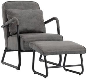 RELAXAČNÍ KŘESLO S TABURETEM, textil, šedá Livetastic - Online Only křesla & taburety, Online Only